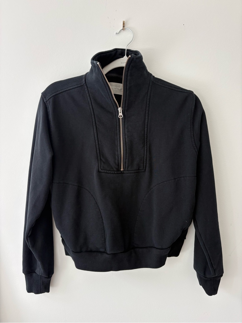 Everlane Black Women's Half-Zip Pullover Sweatshirt
